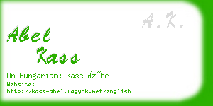 abel kass business card